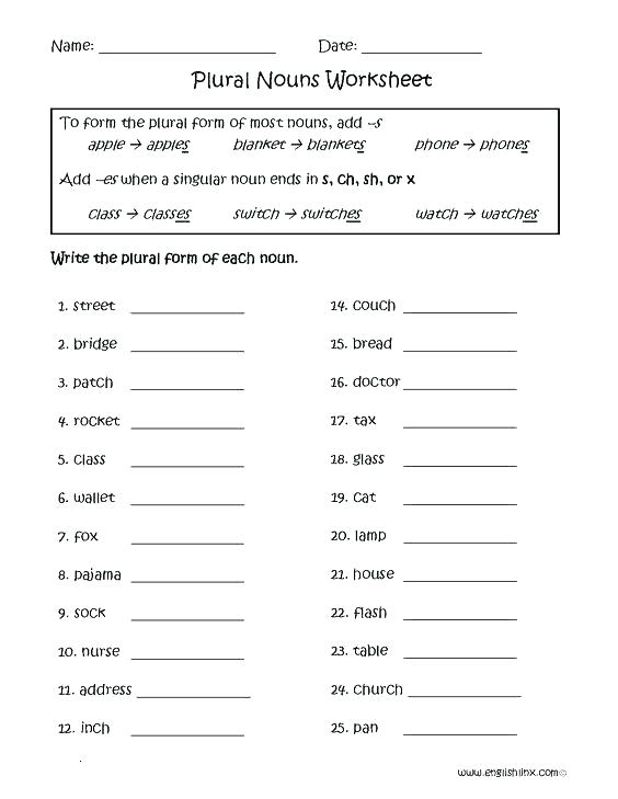 Irregular Plural Noun Worksheets Noun Worksheets For First Grade