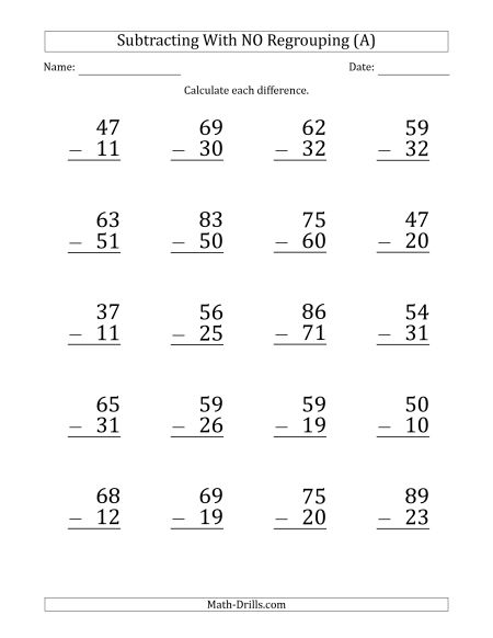 Subtraction Worksheets