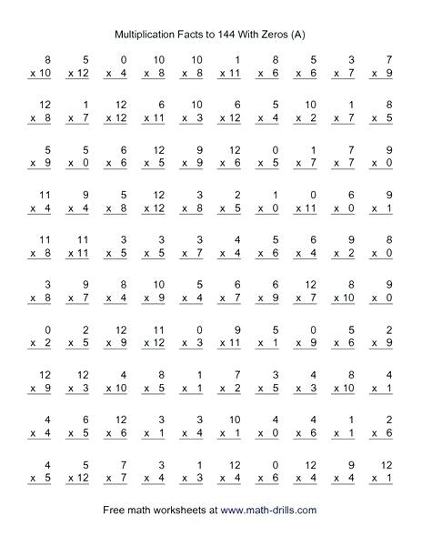 Multiplication Facts Worksheets 4th Grade â Reynoldbot Com