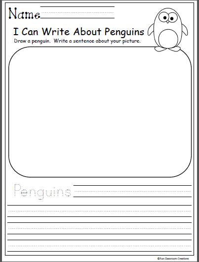 Free Kindergarten Winter Writing Worksheet