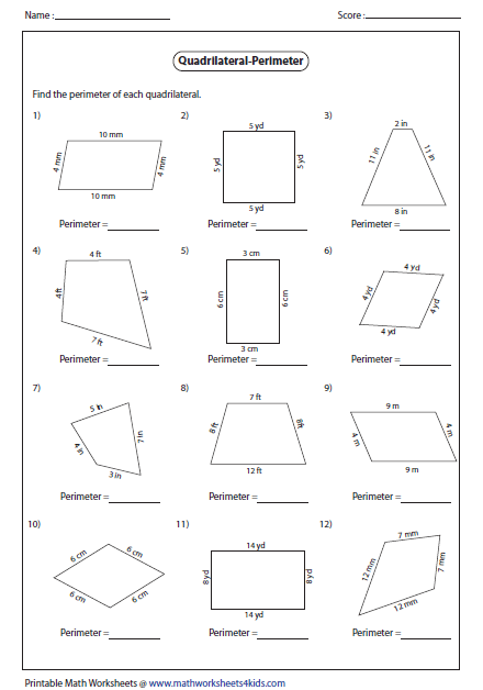 Printables  Quadrilateral Worksheets  Lemonlilyfestival Worksheets