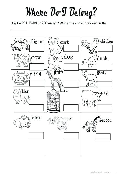 Pet Farm Or Zoo Wild Animals Worksheet Free Printable Animal