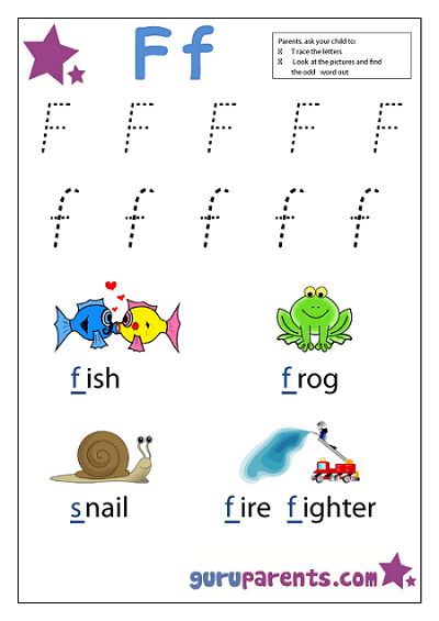 Letter F Worksheets