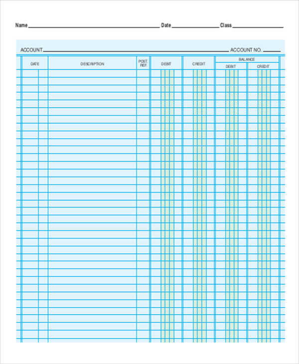 Printable Accounting Sheet