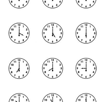 Clock Faces Worksheets
