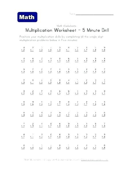 Problem Multiplication Timed Test 0 Problems A Worksheets Tests