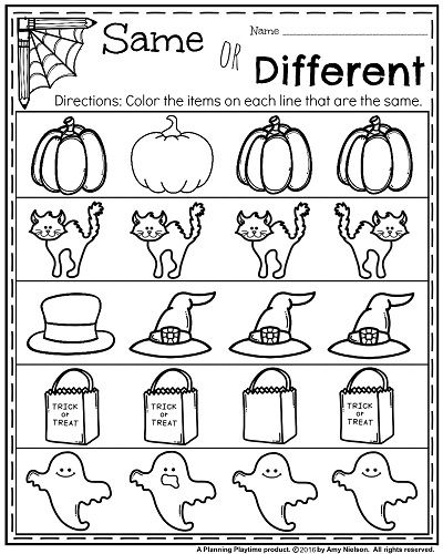 Preschool Halloween Worksheets