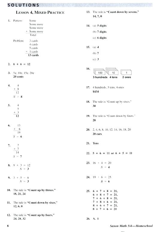 Saxon Math Grade 1 Math Grade 1 Worksheets Math 8 7 Tests And