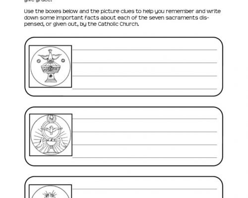 Seven Sacraments Pictorial Recall Worksheets