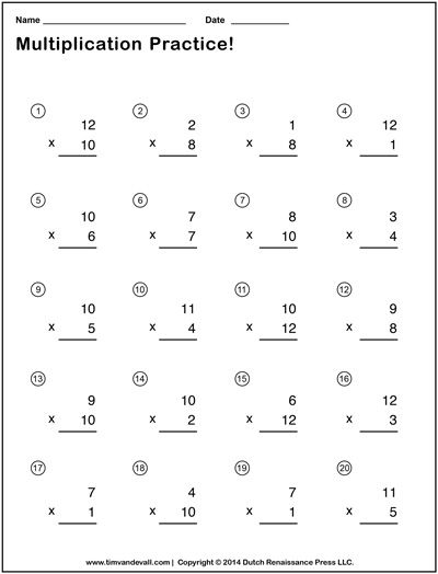 Simple Multiplication Worksheets Printable Pdf Math Printables