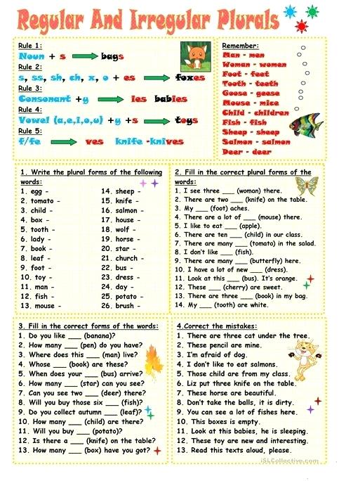 Singular And Plural Verbs Worksheet Singular And Plural Nouns