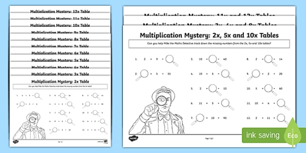 Multiplication Tables Missing Numbers Worksheet   Worksheet, Worksheet