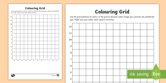 Blank Colouring Grid Worksheet   Worksheet