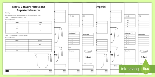 New   Year 5 Convert Metric And Imperial Measures Worksheets