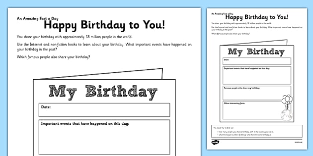 Happy Birthday To You Worksheet   Worksheet