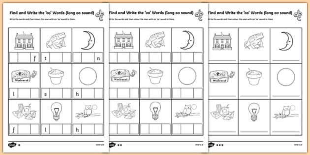 Find And Write The Long Oo Sound Words Differentiated Worksheet