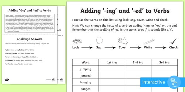 Year 1 Spelling Practice Sheet Adding '