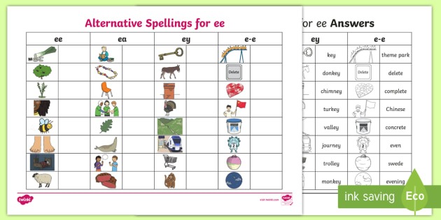 New   Alternative Spellings Ee, Ey And E