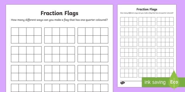 Fraction Flags Maths Mastery Worksheet   Worksheets