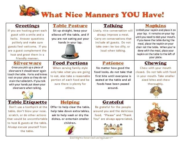 Table Manners Lesson Plan Preschool Table Manners For Kids | Free ...