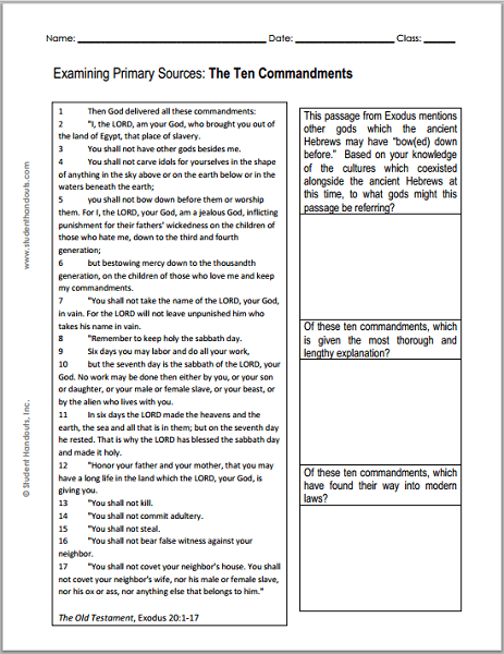 Ancient Israel Worksheets