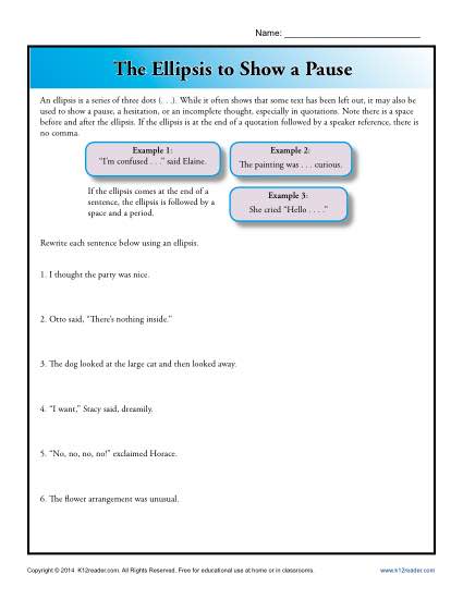 The Ellipsis To Show A Pause