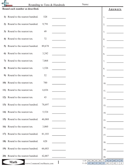 Rounding Worksheets