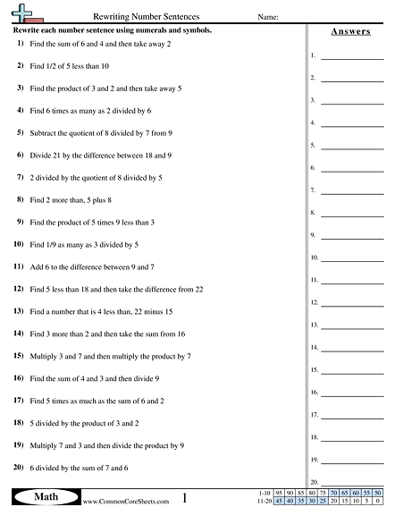 Value & Place Value Worksheets
