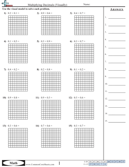 Decimal Worksheets