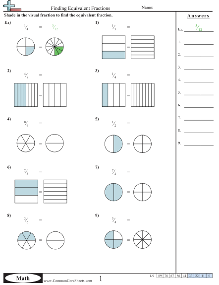 Fraction Worksheets