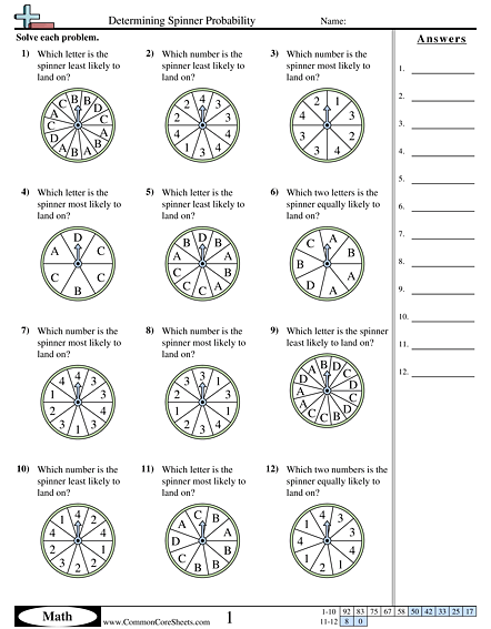 Probability Worksheets