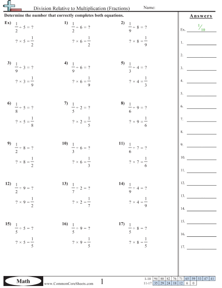 Fraction Worksheets
