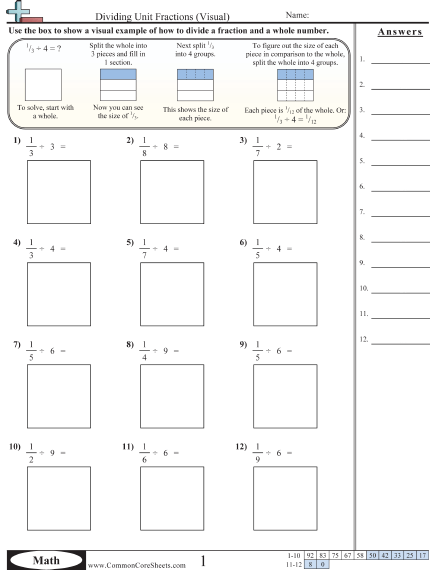 Fraction Worksheets