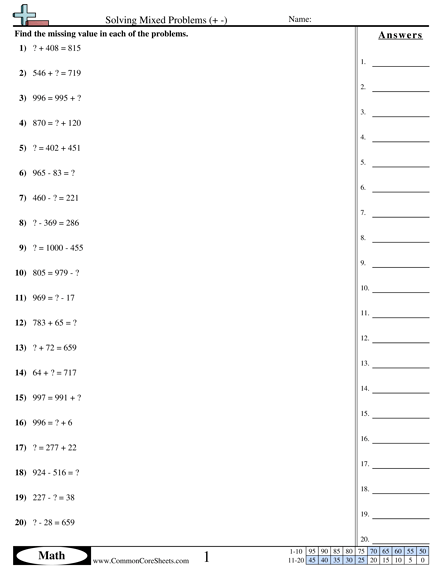 Addition Worksheets
