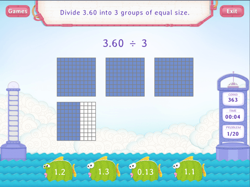 Divide Decimals By Whole Number