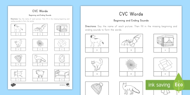 New   Cvc Words Beginning And Ending Sounds Worksheet
