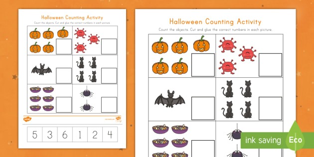 Halloween Counting Worksheet   Worksheet