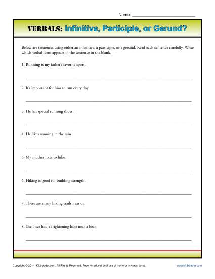 Verbals  Infinitive, Participle Or Gerund
