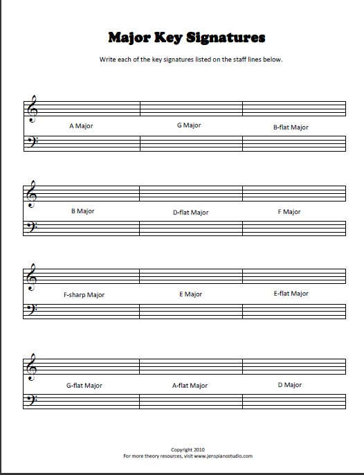 Key Signature Worksheets Free Worksheets Samples Key Signature Worksheets Free Worksheets Samples