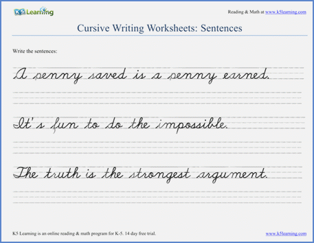 Cursive Writing Worksheets Printable â Dailypoll Co