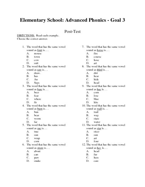 Elementary School | Free Worksheets Samples