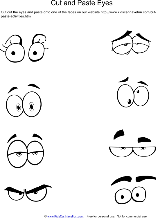 Cut And Paste Face Worksheets