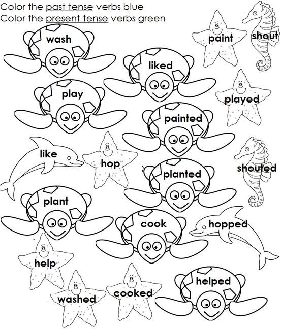 Regular Past Tense Verbs Ed Ending  The Coloring Part Will Help