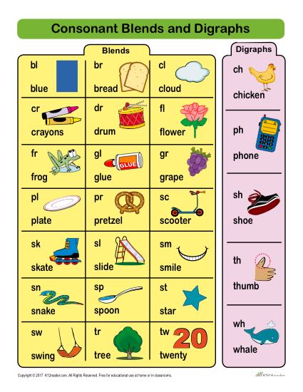 Consonant Blends And Digraphs Printable Activity
