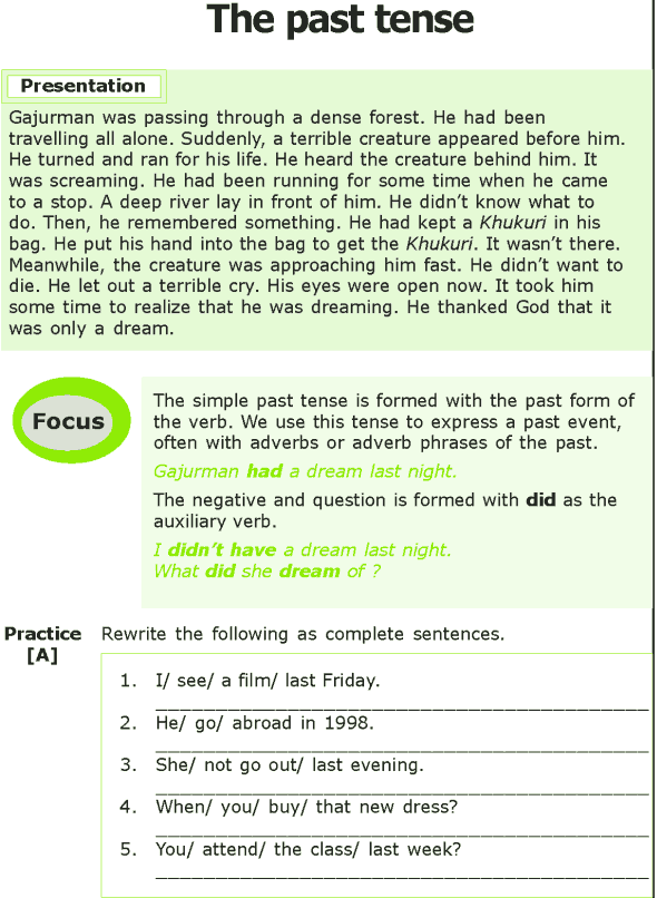 Grade 7 Grammar Lesson 2 The Past Tense (0)