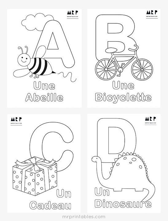 Free French Alphabet Coloring Pages By Mr Printables