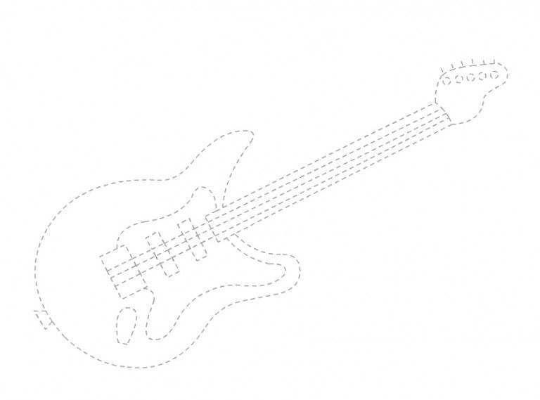 Guitar Trace Worksheet For Kids