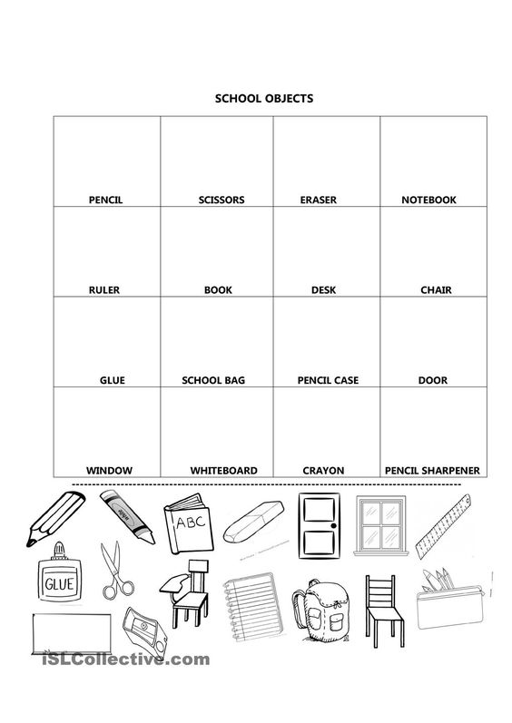 Classroom Objects Worksheets For Kindergarten Pdf  Classroom