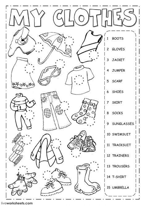 The Clothes English As A Second Language (esl) Worksheet  You Can