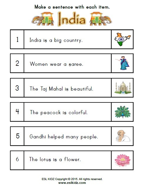 India Worksheets